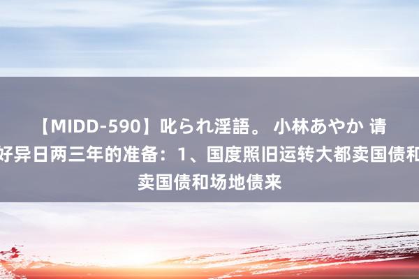 【MIDD-590】叱られ淫語。 小林あやか 请诸君作念好异日两三年的准备:1、国度照旧运转大都卖国债和场地债来