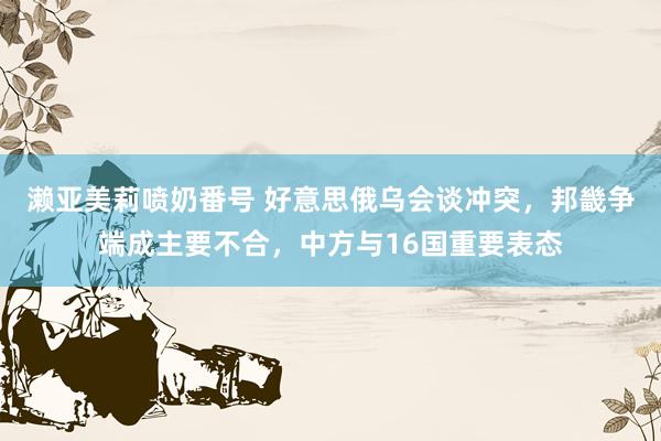 濑亚美莉喷奶番号 好意思俄乌会谈冲突，邦畿争端成主要不合，中方与16国重要表态