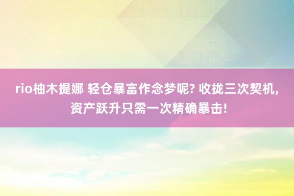 rio柚木提娜 轻仓暴富作念梦呢? 收拢三次契机, 资产跃升只需一次精确暴击!