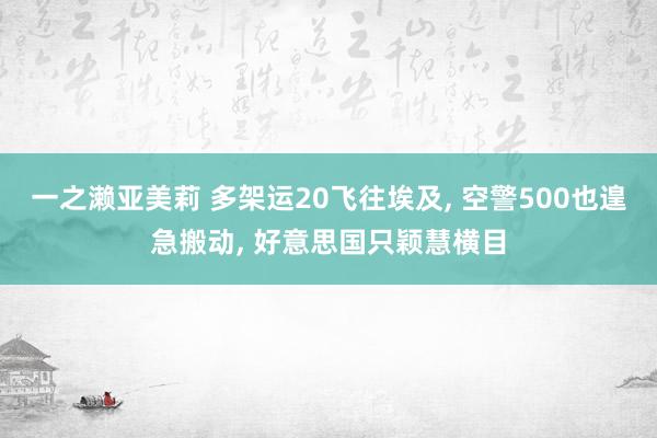 一之濑亚美莉 多架运20飞往埃及, 空警500也遑急搬动, 好意思国只颖慧横目